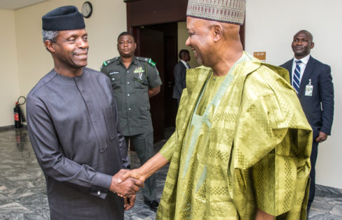 Ag. President Prof. Yemi Osinbajo Receives Former Vice President, Arc. Namadi Sambo on a Courtesy Call