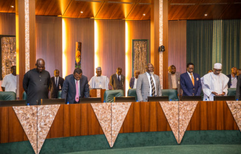 Cross Section of Ministers as Vice President Prof. Yemi Osinbajo Presides over FEC Meeting at the Council Chambers, State House, Abuja. 3rd May 2017. NOVO ISIORO.