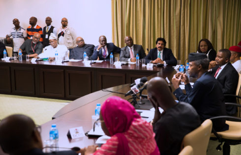 Acting President Yemi Osinbajo briefing the members during the Inauguration of Nigerian Industry Policy and Competitiveness Advisory Council held at the State House in Abuja. PHOTO; SUNDAY AGHAEZE. MAY 30 2017..