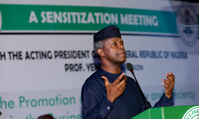 ACTING PRESIDENT OSINBAJO INTERACTS WITH CIVIL SERVANTS ON EXECUTIVE ORDERS