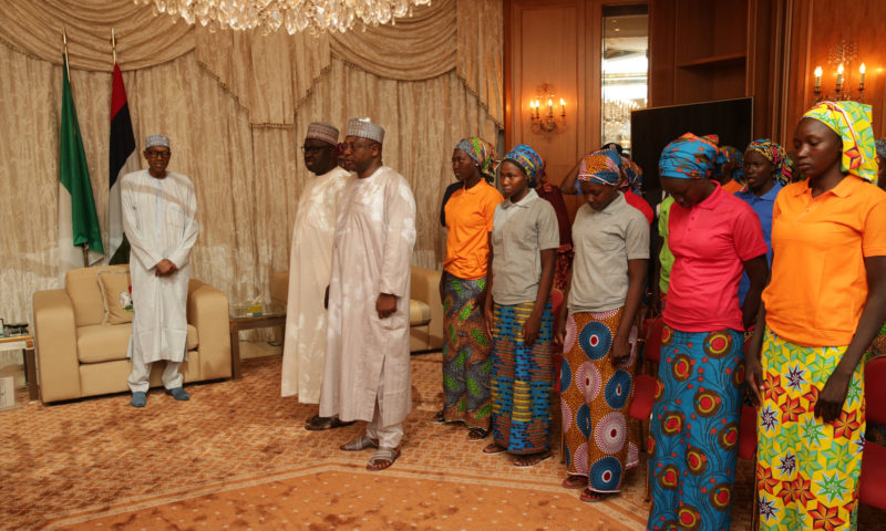 PRESIDENT BUHARI RECEIVES 82 CHIBOK GIRLS. MAY 7 2017