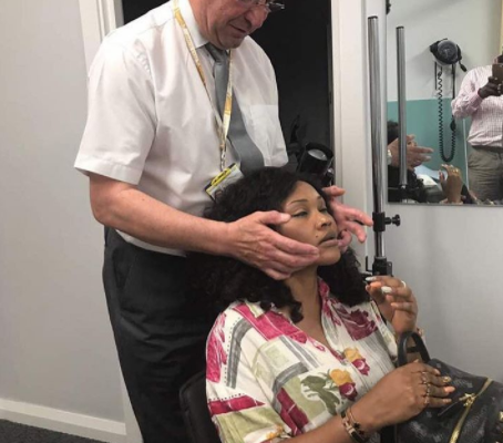 Nollywood actress, Mercy Aigbe visits face surgeon in UK