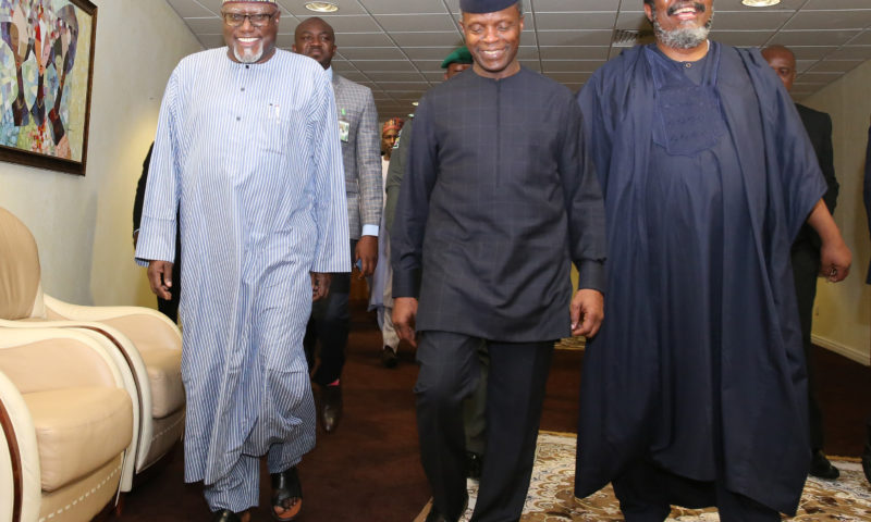 AG PRESIDENT OSINABJO IN A CONSULTATIVE MEETING AND DINNER WITH PUBLISHERS AND EDITORS AT THE STATE HOUSE