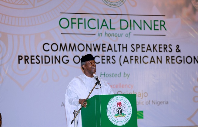 AG PRESIDENT OSINBAJO HOST COMMONWEALTH SPEAKERS TO A DINNER