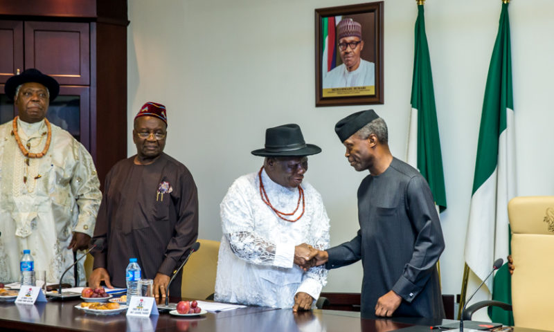 Acting President Osinbajo meets with PANDEF at the State House in Abuja. 3RD AUG 2017