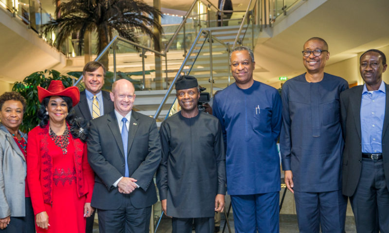 VP Osinbajo receives members of the US Congress, HMITI and HM of Agriculture