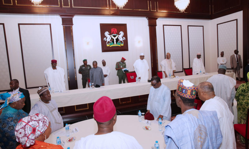 PRESIDENT BUHARI RECEIVES APC AND PDP CHIEFTAINS ON A COURTESY VISIT AT THE STATE HOUSE. AUG 25