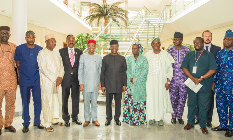 Vice President Yemi Osinbajo meeting with delegates of Manufacturers Association of Nigeria at the State House. 5th October 2017