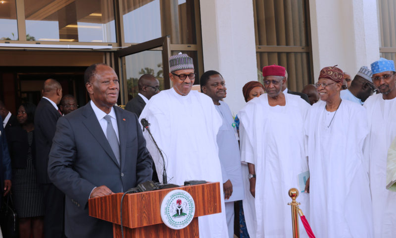 PRESIDENT BUHARI RECEIVES PRESIDENT OF COT D’IVOIRE ALASSANE OUATTARA. OCT 30 2017