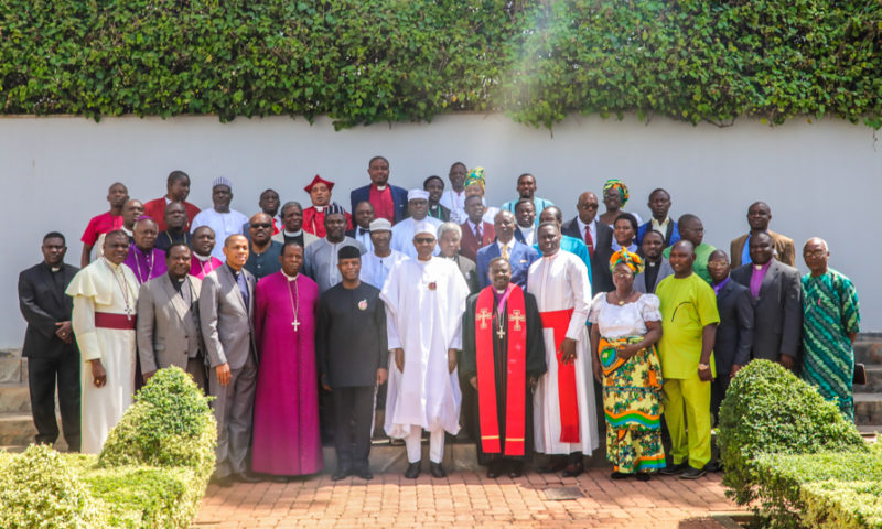 PRESIDENT BUHARI AND HIS DEPUTY, VICE PRESIDENT OSINBAJO WITH LEADERS OF CHRISTIAN FAITHFUL, SH, 10TH NOV, 2017