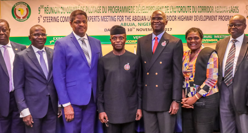 Vice President declares open the 9th Ministerial Steering Committee Meeting for the Abidjan Lagos Highway. Abuja. 10th October, 2017.