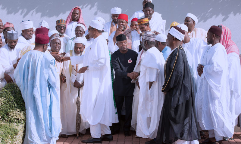 PRESIDENT BUHARI AND VICE PRESIDENT OSINBAJO MEET WITH LEADERS OF MUSLIM FAITHFUL. NOV 10, 2017