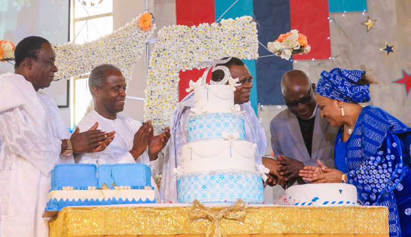 Vice President Yemi Osinbajo, SAN, attends 75th Birthday ThanksGiving Service of Prophet (Dr.) S.K Abiara. 3rd Dec 2017.