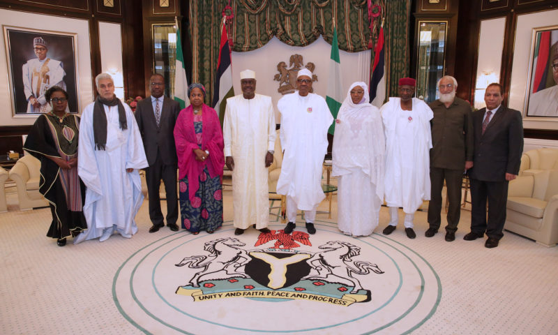 PRESIDENT BUHARI RECEIVES IN AUDIENCE AU CHAIRPERSON . MAHAMAT. DEC 16 2017