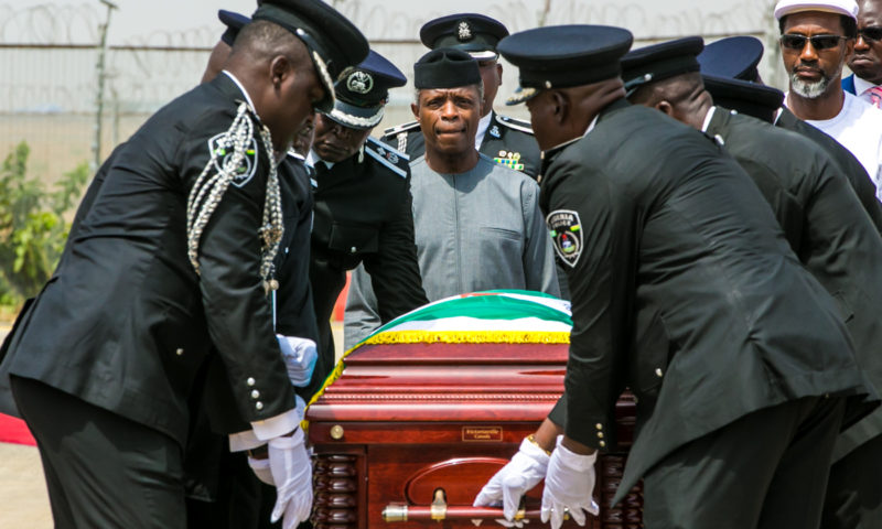 VP OSINBAJO AT THE PARADE OF HONOUR FOR FMR VP PRESIDENT ALEX EKWUEME, 29TH JAN 2018