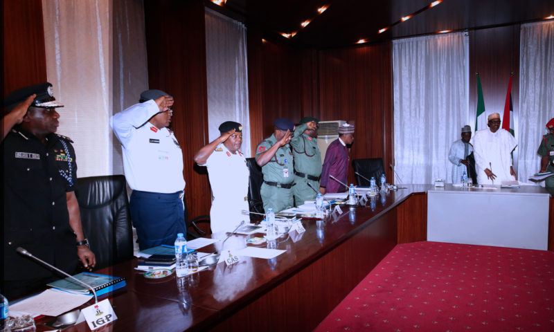 PRESIDENT BUHARI RECEIVES SECURITY BRIEFING. JAN 25 2018