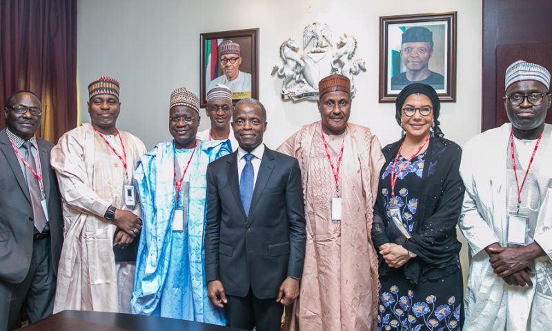 Vice President Osinbajo receives delegation of the New Nigeria Development Corporation (NNDC). 27th Feb. 2018