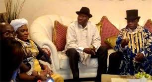 Jonathan hosts Obasanjo in Bayelsa