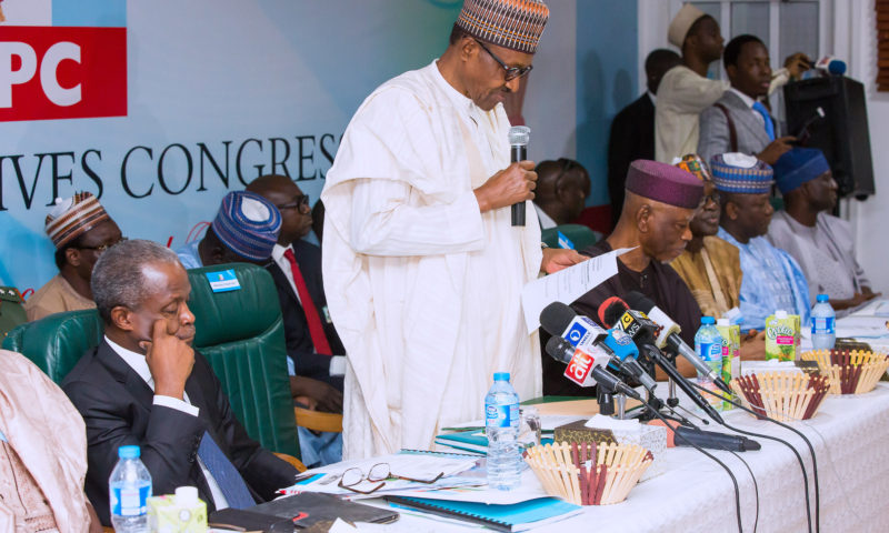 PRESIDENT BUHARI ATTENDS APC NEC MEETING. FEB 27 2018