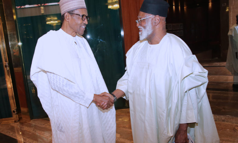 PRESIDENT BUHARI RECEIVES FMR HEAD OF STATE GEN A.A. ABUBAKAR. FEB 13 2018