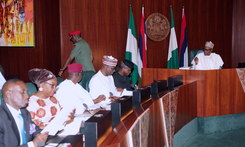 PRESIDENT BUHARI PRESIDES OVER FEC MEETING. MAR 7 2018.