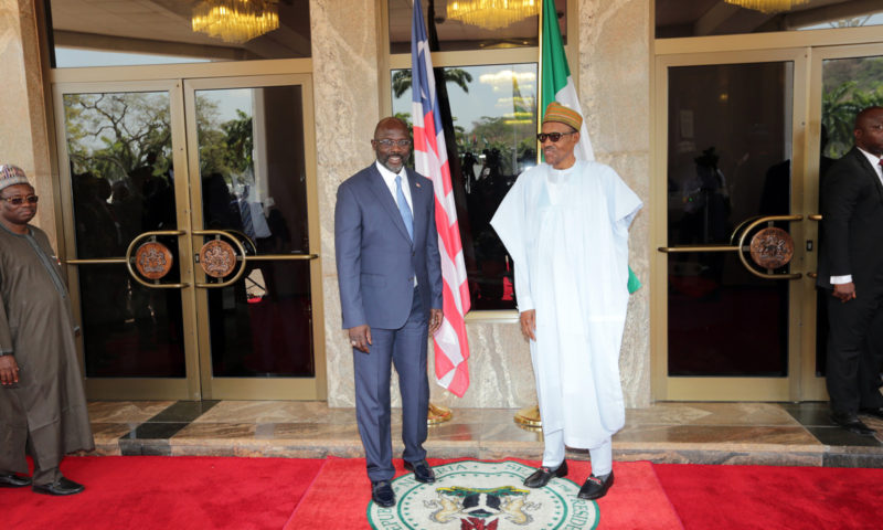 PRESIDENT BUHARI RECEIVES LIBERIAN PRESIDENT GEORGE WEAH. MAR 5 2018