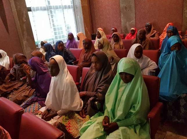 Buhari meets freed Dapchi girls, parents at Presidential Villa