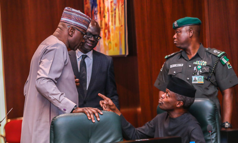 President Muhammadu Buhari presides over FEC meeting. 25th April 2018