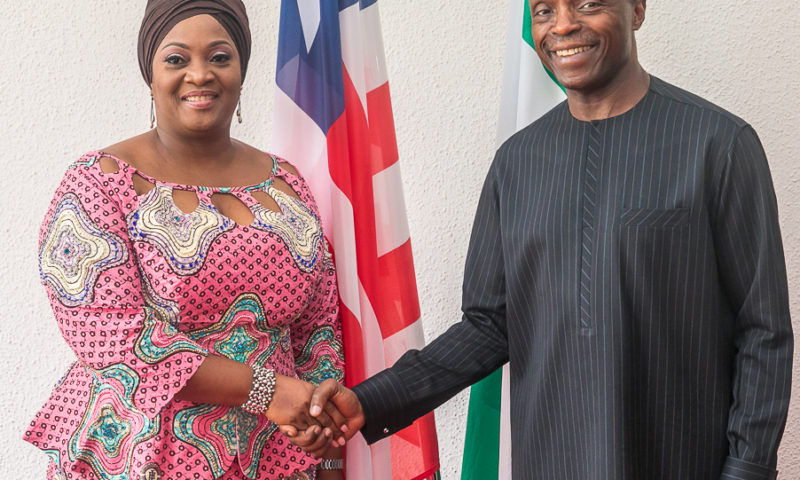 VP received the Vice President of Liberia at the Presidential Villa. 23rd April 2018.