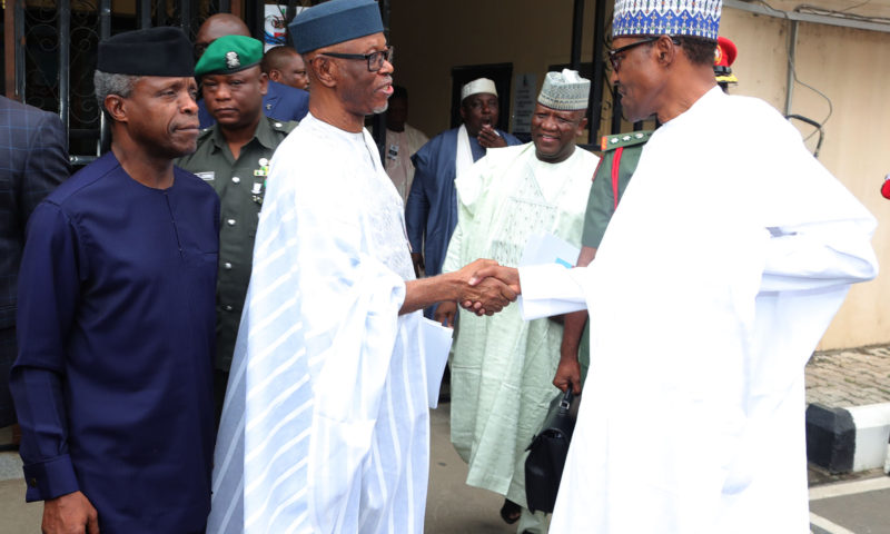 PRESIDENT BUHARI ANNOUNCES HIS 2019 RE-ELECTION BID AT THE PARTY HQ. APRIL 9 2018