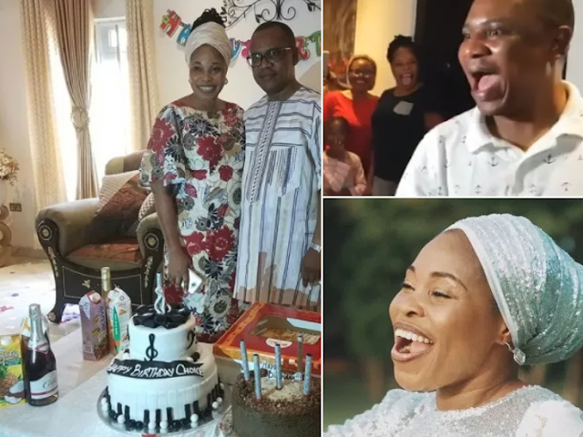 Tope Alabi throws surprise birthday party for husband