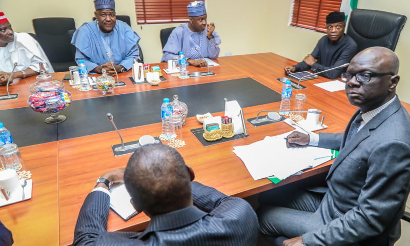 VP Osinbajo meets with members of the New PDP bloc in the APC today at Aguda House.