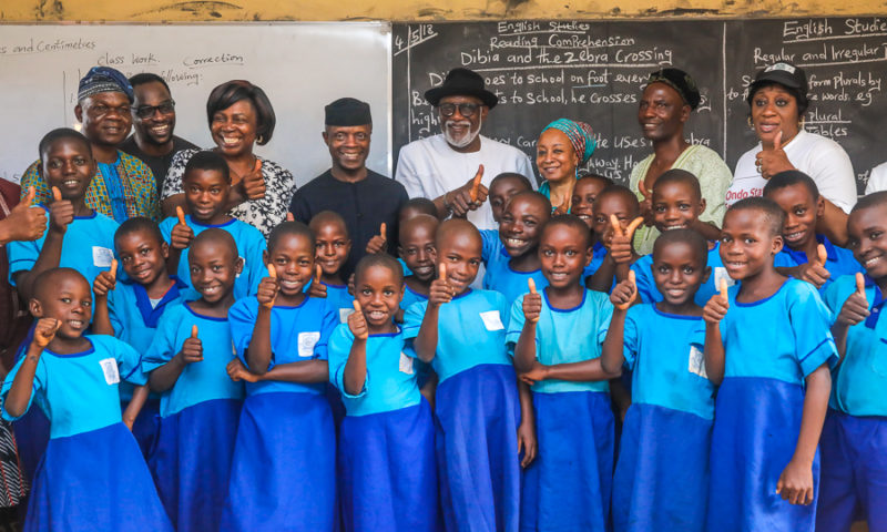 VP OSinbajo visits Alagbaka Primary School, Akure. 4th May, 2018.