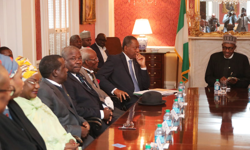 PRESIDENT BUHARI MEETS SOME OTHER US BUSINESS TEAM. APRIL 30 2018