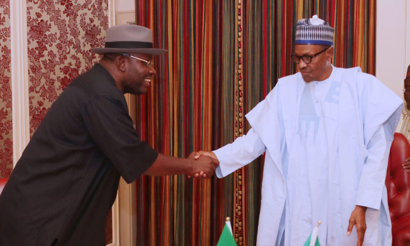 PRESIDENT BUHARI RECEIVES BAYLESA GOV DICKSON. MAY 24 2018