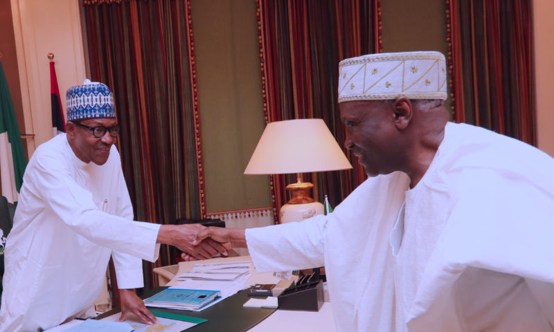 PRESIDENT BUHARI RECEIVES FMR IG OF POLICE SMITH. MAY 25 2018