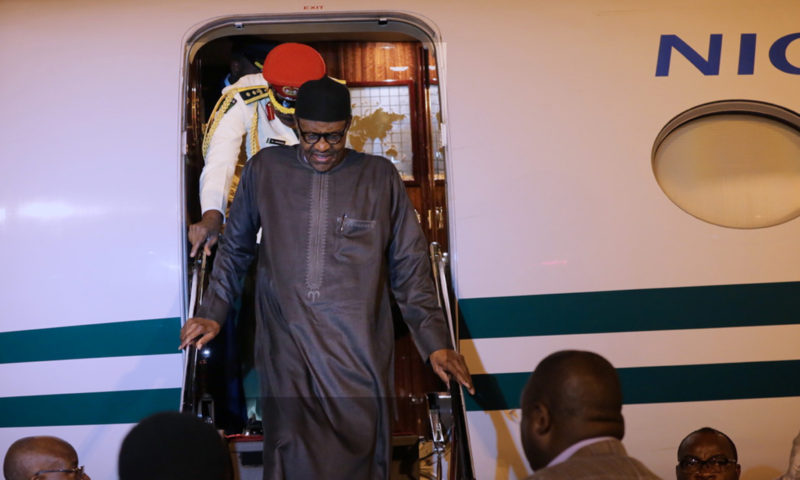 PRESIDENT BUHARI RETURNS TO ABUJA AFTER MEETING WITH PRES TRUMP. MAY 2 2018