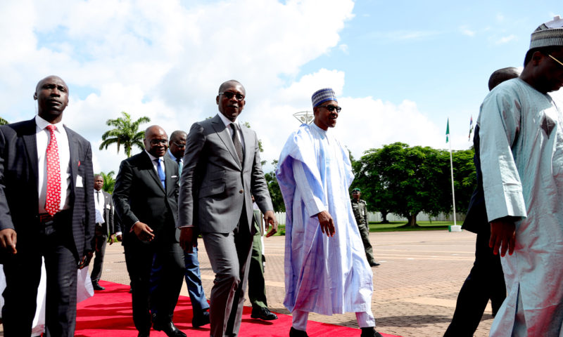 President Muhammadu Buhari receives the President Republic of Benin, H.E Patrice Talon at the State House, Abuja. photo; Sunday Aghaeze. JULY 25 2018