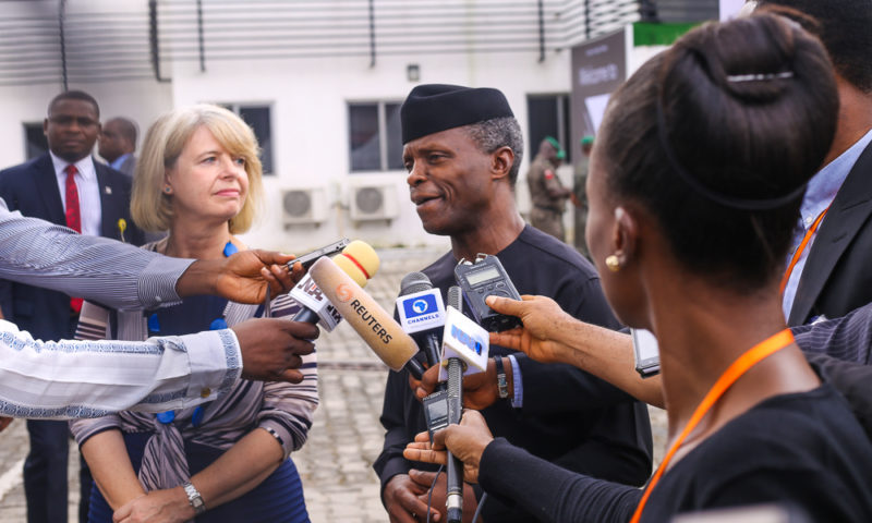 VP Osinbajo visits Ventures Park with British Secretary for Africa & International Development, Rt. Hariett Baldwin. 29th August, 2018