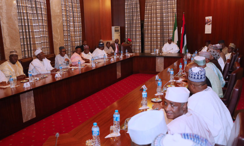 PRESIDENT BUHARI MEETS NASS APC SENATORS