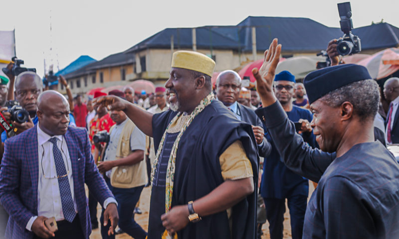 Vice President Yemi Osinbajo, SAN at Relief Market for the official Launch of the Trader Moni Program in Owerri, Imo State. 22nd September, 2018. Photos by Novo Isioro.