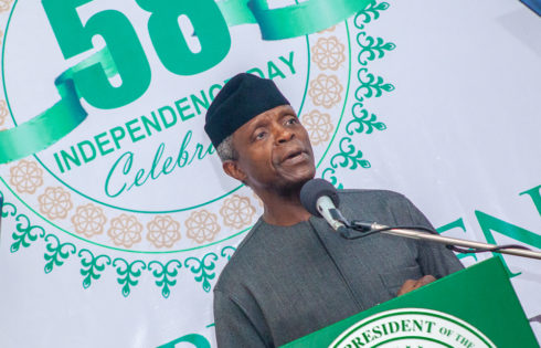 VP Osinbajo gives goodwill address. 