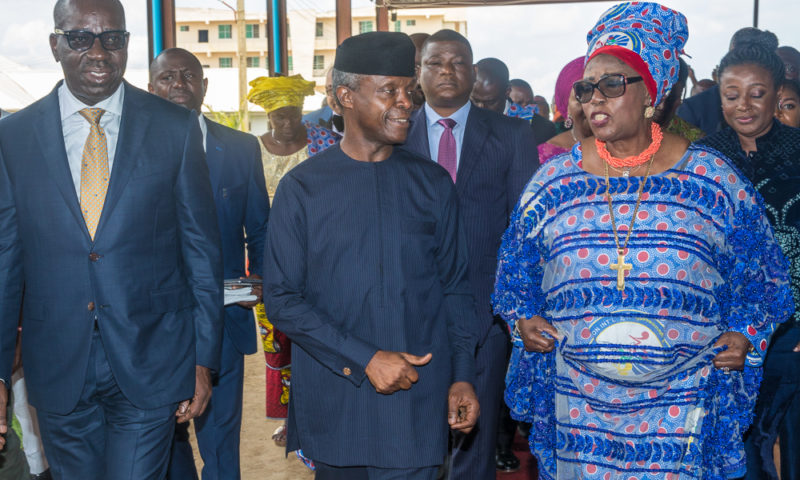 Vice President Yemi Osinbajo attends 75th birthday anniversary of Archbishop Margaret Idahosa and the Golden Jubilee of the Church of God Mission International in Benin earlier today. 15th September 2018.