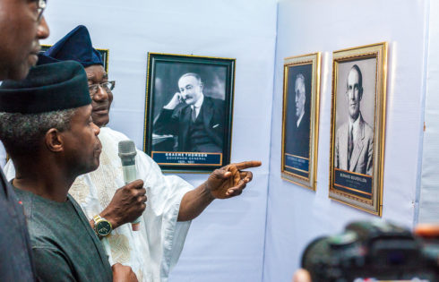 VP Osinbajo tours Photo Exhibition Stands.