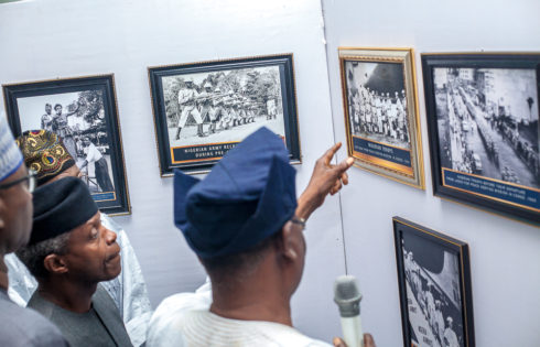 VP Osinbajo tours Photo Exhibition Stands.