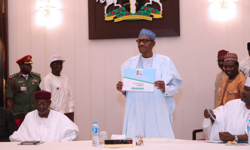 PRESIDENT BUHARI RECEIVES APC 2019 PRESIDENTIAL NOMINATION FORM FROM NCAN. SEPT 11 2018