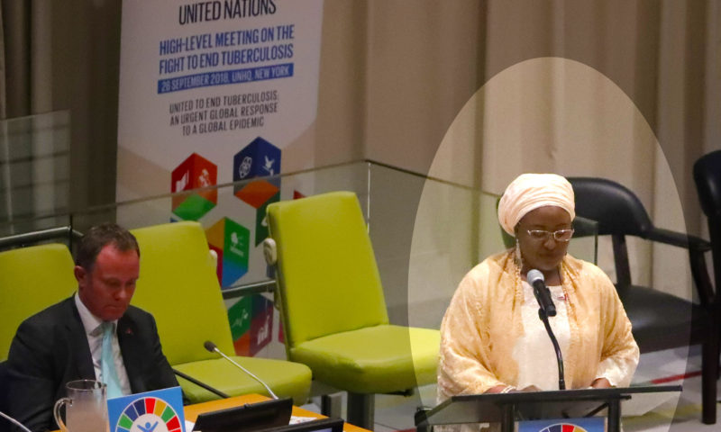 WIFE OF THE PRESIDENT MRS. BUHARI SPEAKS AT A MEETING TO FIGHT TB SEPT 26 2018