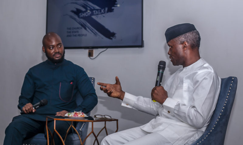 VP Osinbajo hosted at Shop Talk Conference; The Church, The State and The People; held at the Board walk Event Centre, Lagos. – 28th, October, 2018.