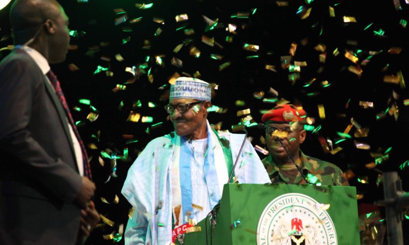 PRESIDENT MUHAMMADU BUHARI AT THE APC CONVENTION SET FOR THE 2019 PRESIDENTIAL RE-ELECTION HELD AT THE EAGLE SQUARE IN ABUJA.