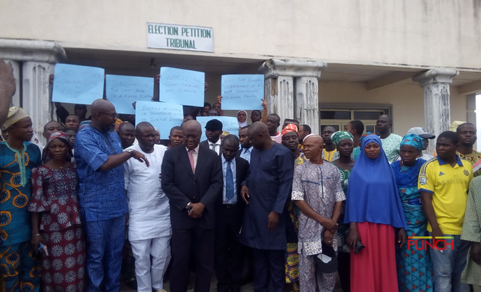 PDP members protest disbandment of Osun election tribunal